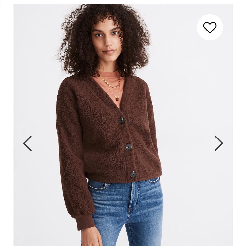 NWT Re(sources) Fleece Crop Cardigan